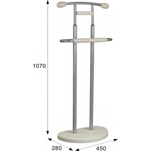 Вешалка костюмная Мебелик ГАЛАНТ 333 металлик/слоновая кость (П0007124) в Москвe