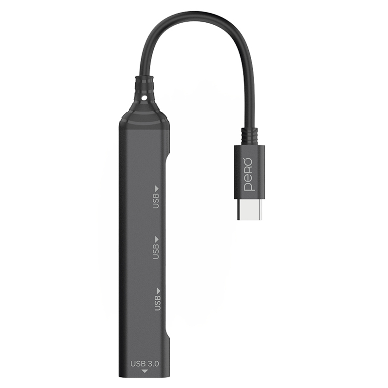 Хаб USB Pero MH02 USB-C - USB 3.0+3xUSB 2.0 Grey MH02GR в Москвe