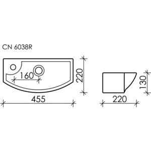 Раковина Ceramica Nova Element 46х22 правая (CN6038R)