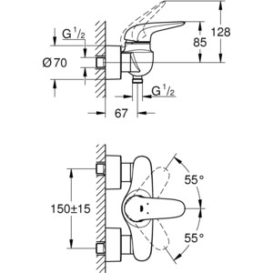 Смеситель для душа Grohe Eurostyle хром (23722003)