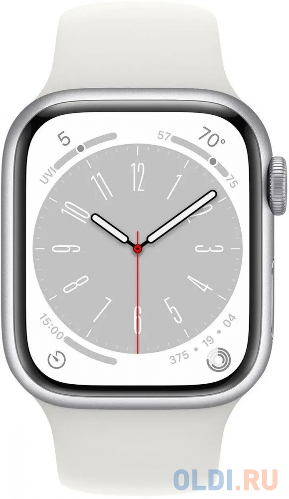 Смарт-часы Apple Watch Series 8 А2770,  41мм,  серебристый / белый [mp6l3ll/a]