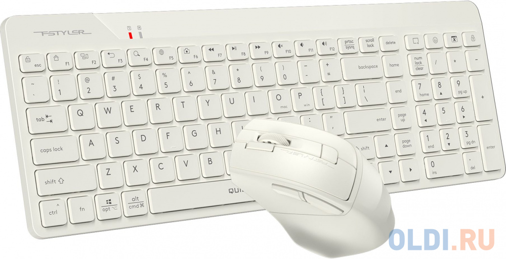 Клавиатура + мышь A4Tech Fstyler FG2400 Air клав:бежевый мышь:бежевый USB беспроводная slim (FG2400 AIR BEIGE)