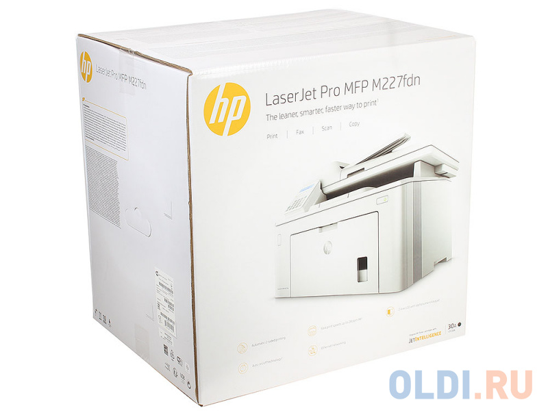 МФУ HP LaserJet Pro M227fdn <G3Q79A принтер/сканер/копир/факс, A4, 28 стр/мин, ADF, дуплекс, USB, LAN в Москвe