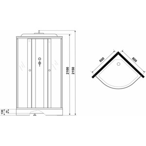 Душевая кабина Niagara E80/13/TN 80х80х215