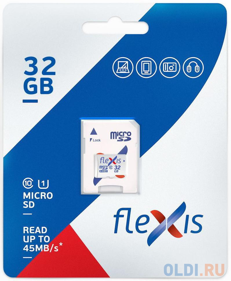 Карта памяти microSDHC 32Gb Flexis FMSD032GU1A