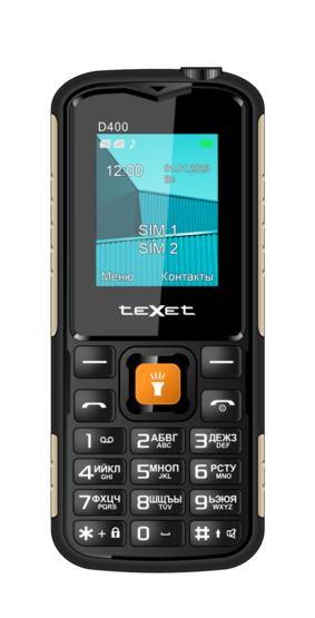 Мобильный телефон teXet TM-D400, 1.77" 160x128 TN, 32Mb RAM, 64Mb, 2-Sim, 1500 мА·ч, micro-USB, черный (TM-D400BK)