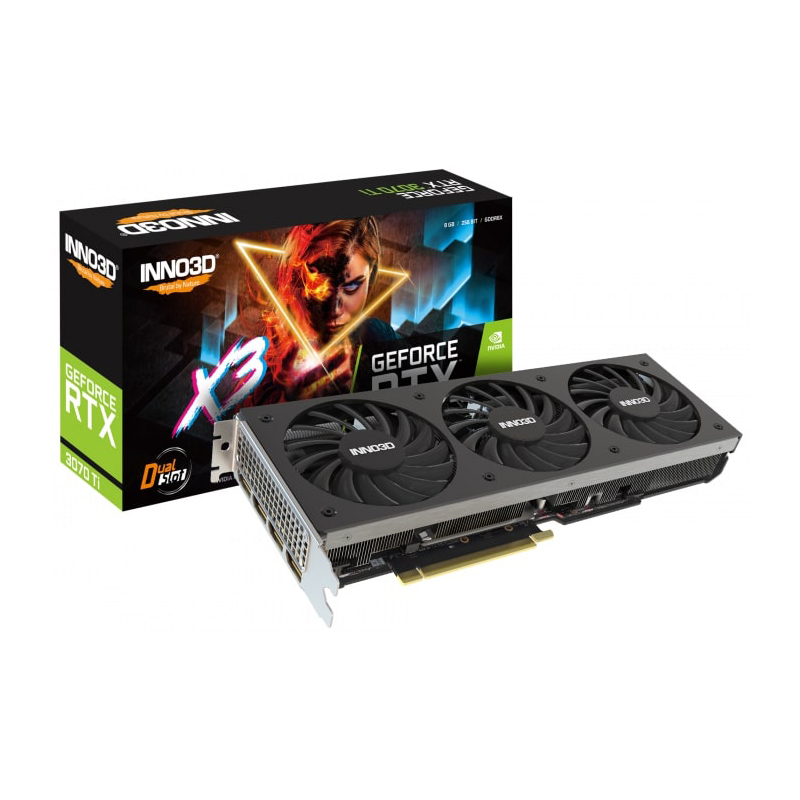 Видеокарта Inno3D nVidia GeForce RTX 3070 Ti X3 8Gb 1770MHz PCI-E 4.0 8192Mb 19000MHz 256-bit 1xHDMI 3xDP N307T3-086X-1820VA45