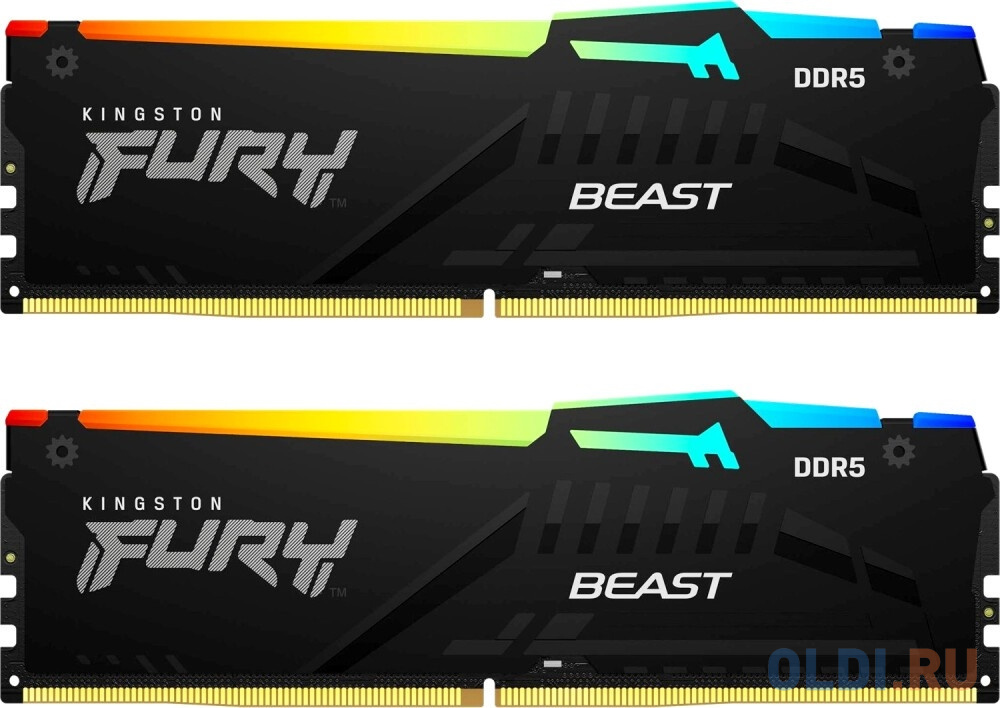 32GB Kingston DDR5 4800 DIMM FURY Beast RGB Gaming Memory KF548C38BBAK2-32 Non-ECC, , CL38 , 1.1V, KF548C38BBAK2-32 1RX16 (Kit of 2), RTL (328660)