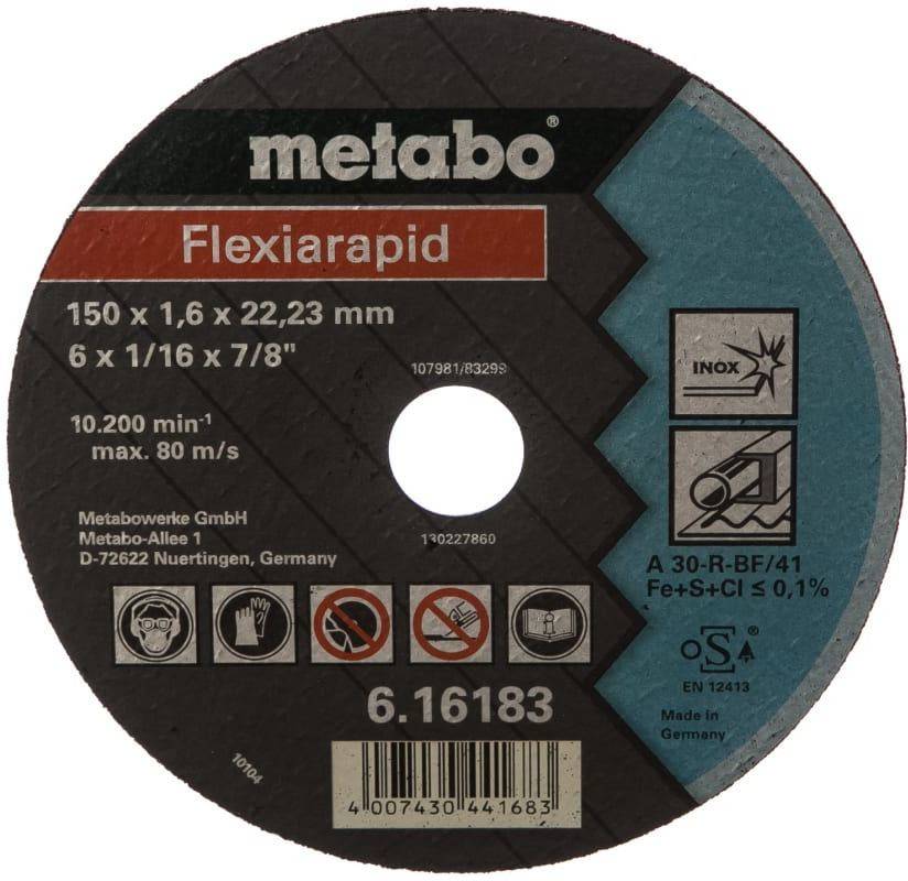 Отрезной диск по металлу Metabo Flexiarapid (616183000)