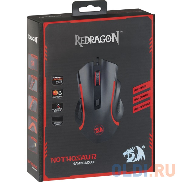 Мышь проводная игровая Redragon Nothosaur оптика,6кнопок,1000-3200dpi