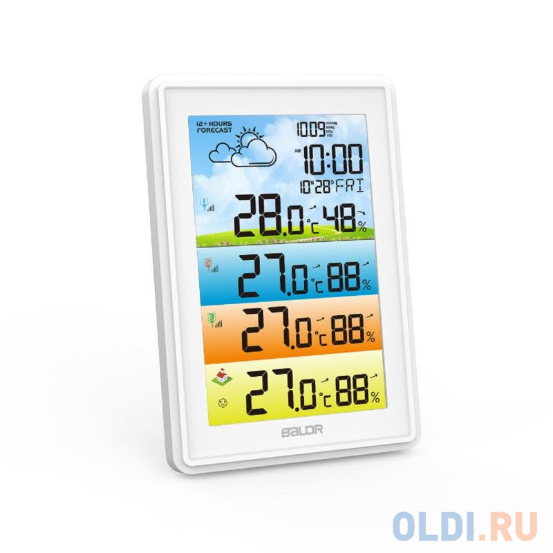 BALDR BB0360WST4H4PR-WHITE беспроводная метеостанция с тремя внешними датчиками, белый в Москвe