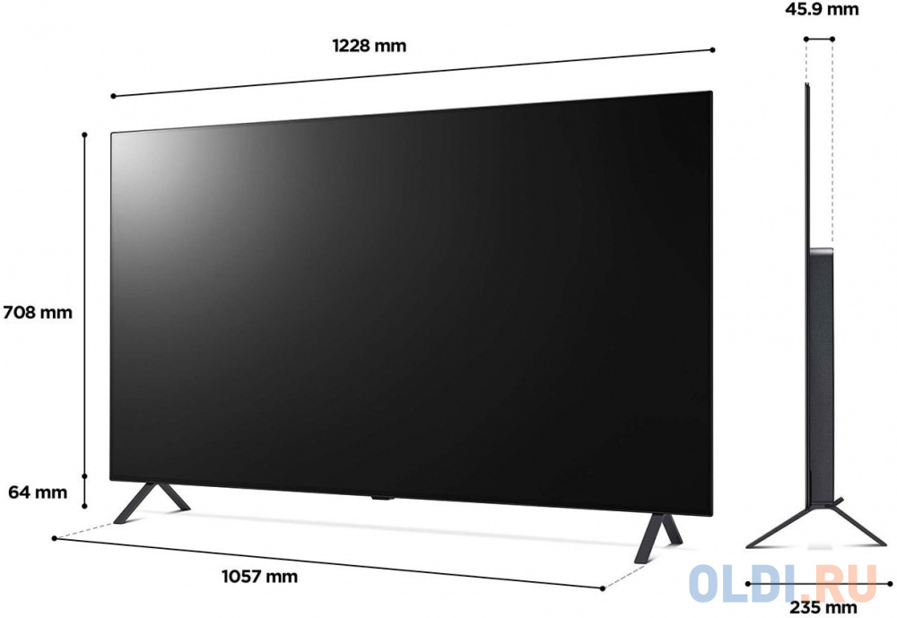 Телевизор 65" LG OLED65A26LA.ARUB черный 3840x2160 60 Гц Smart TV Wi-Fi 3 х HDMI 2 х USB RJ-45 Bluetooth в Москвe