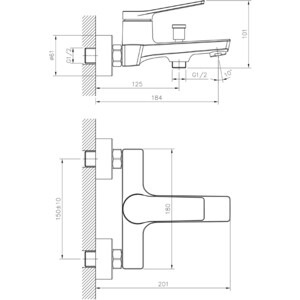 Смеситель для ванны Mixline ML24-01 хром (4610211000612)