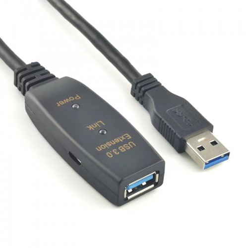 Кабель-удлинитель USB 3.0(Af)-USB 3.0(Am), быстрая зарядка, 15 м, черный, KS-IS (KS-776-15)