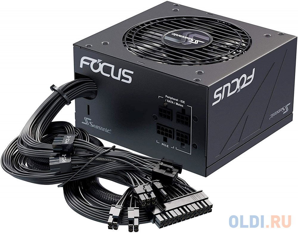 FOCUS GM-850 SSR-850FM APFC 0.99; Модульный МВ(20+4), 1xCPU(4+4),6xPCI-E(6+2),8xSATA,3xMolex;Fan 120мм, S2FC ;КПД&gt;87%;100-240В,50-60Гц;Защиты O