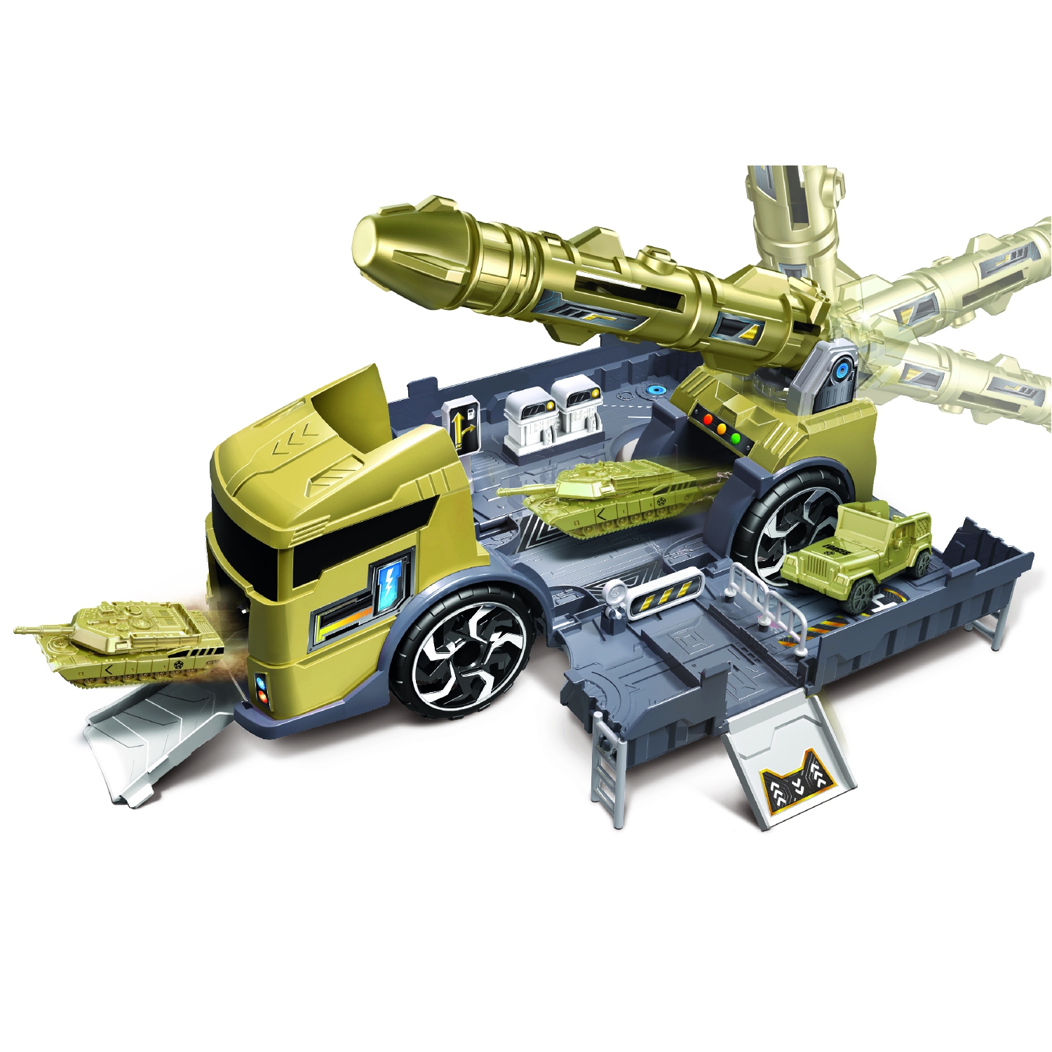 Игровой набор Handers "Трейлер-мегабаза: военная машина", 39 см, разноцветный (HAC1610-102)