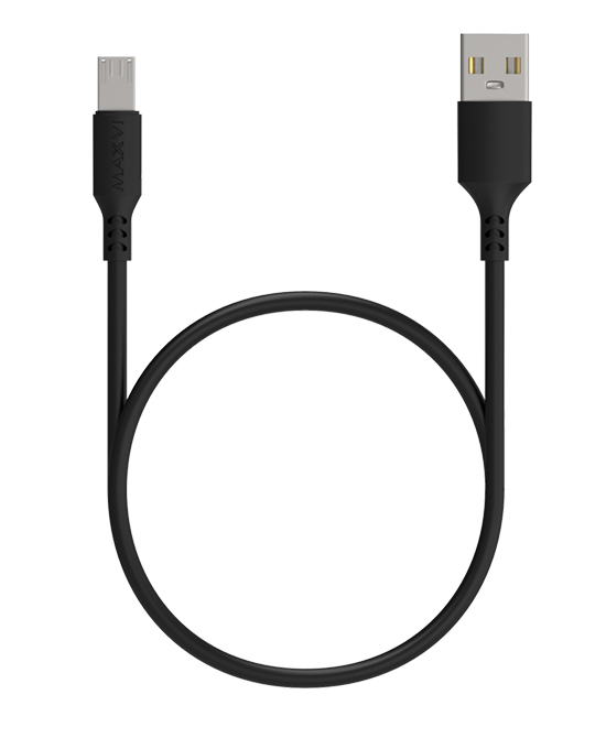 Кабель USB 2.0(Am)-Micro USB 2.0(Bm), удлиненный, 2A, 1м, черный Maxvi MC-A01L