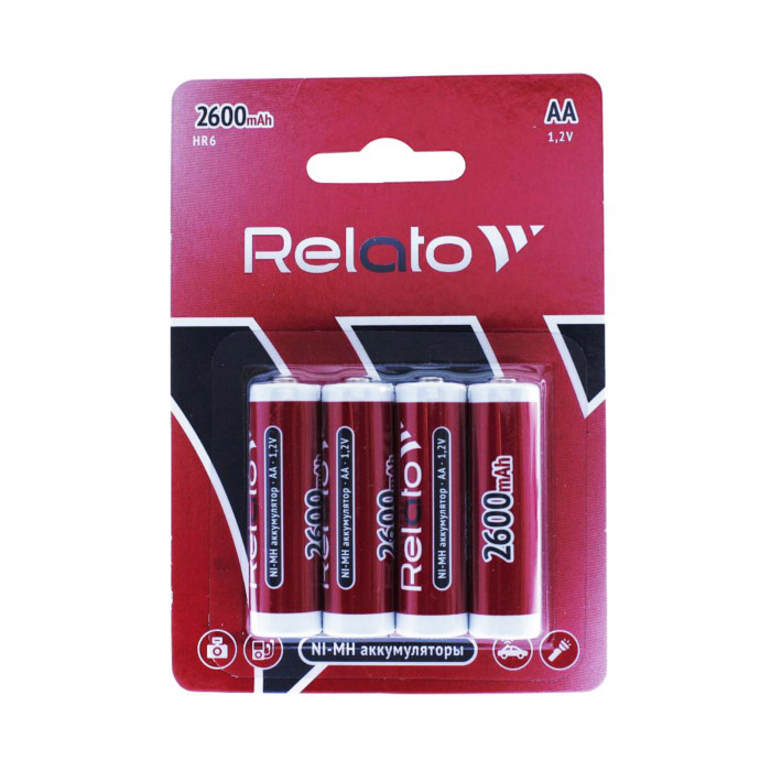 Аккумулятор AA - Relato HR6 AA2600 Ni-MH 2600 mAh (4 штуки) в Москвe