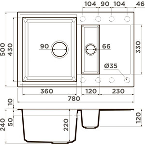 Кухонная мойка Omoikiri Sakaime 78-2-GR leningrad grey (4993559) в Москвe