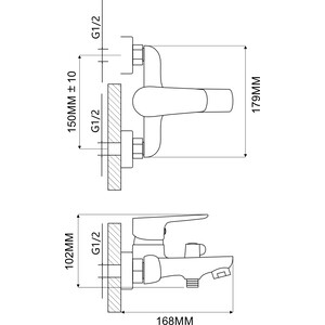 Смеситель для ванны Ammore A3002 хром