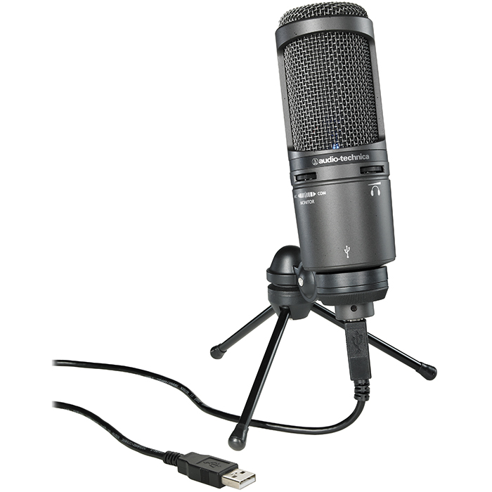 Микрофон Audio-Technica AT2020USB+, конденсаторный, черный (AT2020USB+)