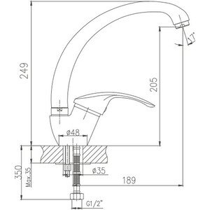 Смеситель для кухни Haiba HB21 хром (HB4121)