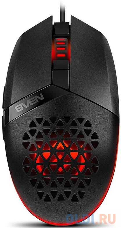 Игровая мышь SVEN RX-G735 чёрная (USB, 6 кнопок, 4000 dpi, RGB-подсветка) в Москвe