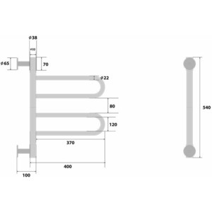 Полотенцесушитель электрический Energy U chrome G2K 24W в Москвe