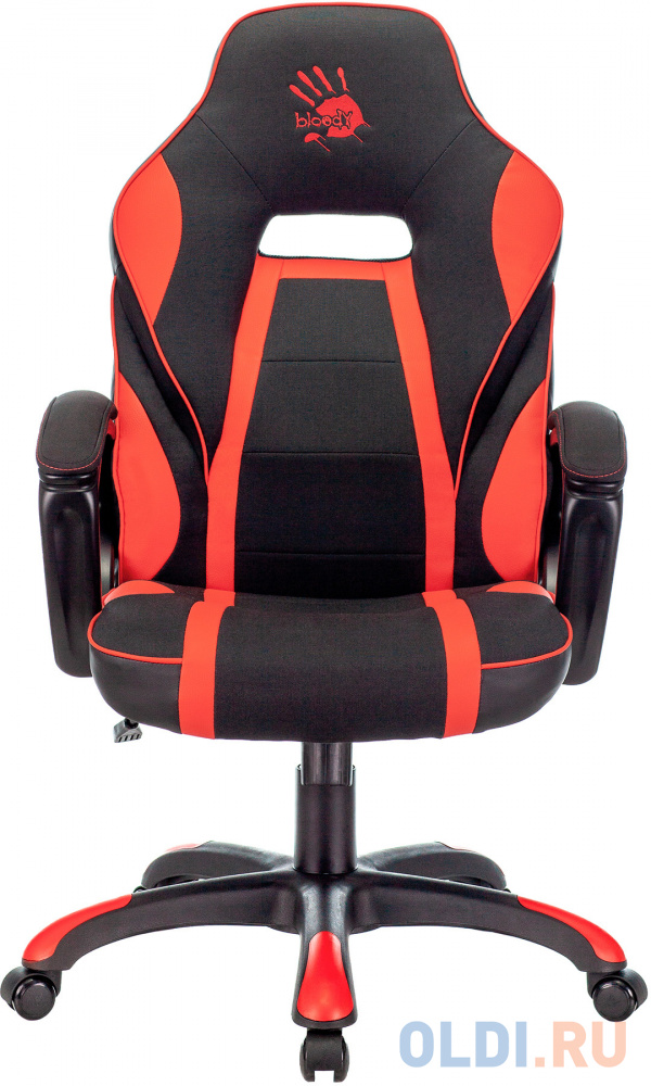 Кресло игровое A4TECH Bloody GC-250, на колесиках, эко.кожа/ткань, черный/красный