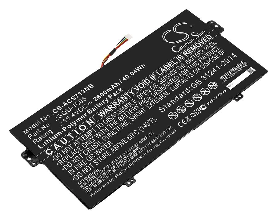 Аккумуляторная батарея CameronSino CS-ACS713NB для Acer SF713, Spin 7 SP714, 15.4V, 2600mAh, черный
