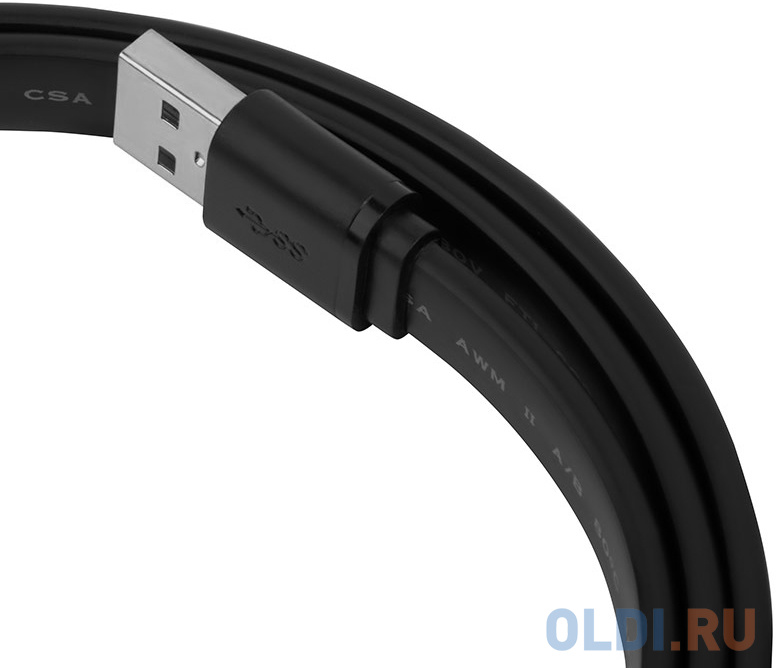 GCR Кабель PROF 2.0m USB 2.0 AM/AM плоский, черный, GOLD, 28/24 AWG, экран, морозостойкий, GCR-UM7M-BСG-2.0m