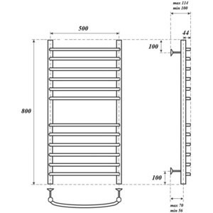 Полотенцесушитель электрический Point П12 500х800 хром (PN05158SE)