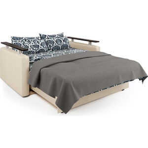 Диван-кровать Шарм-Дизайн Шарм 100 рогожка латте и экокожа беж