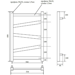 Полотенцесушитель электрический Point Феникс П5 500x600 белый (PN15156WE)