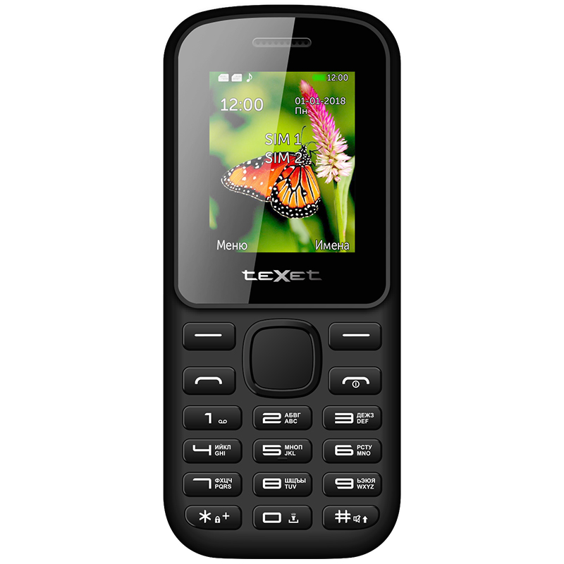 Мобильный телефон teXet TM-130, 1.77" 160x128 TN, BT, 2-Sim, 600 мА·ч, черный/красный