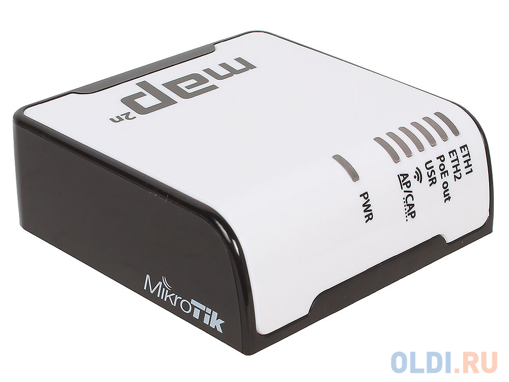 Точка доступа MikroTik RBmAP2n mAP with AR9531 650MHz CPU, 64MB RAM, 2xLAN, built-in 2.4Ghz 802.11bgn Dual Chain wireless with integrated antennas, mi