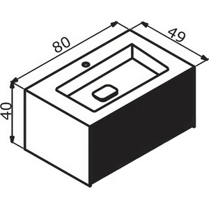 Тумба с раковиной ORKA Cube 80 антрацит матовый (3000371) в Москвe