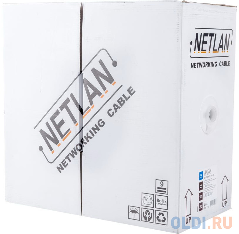 Кабель NETLAN EC-UF004-5E-PVC-GY F/UTP 4 пары, Кат.5e (Класс D), 100МГц, внутренний, PVC нг(B), серый, 305м в Москвe