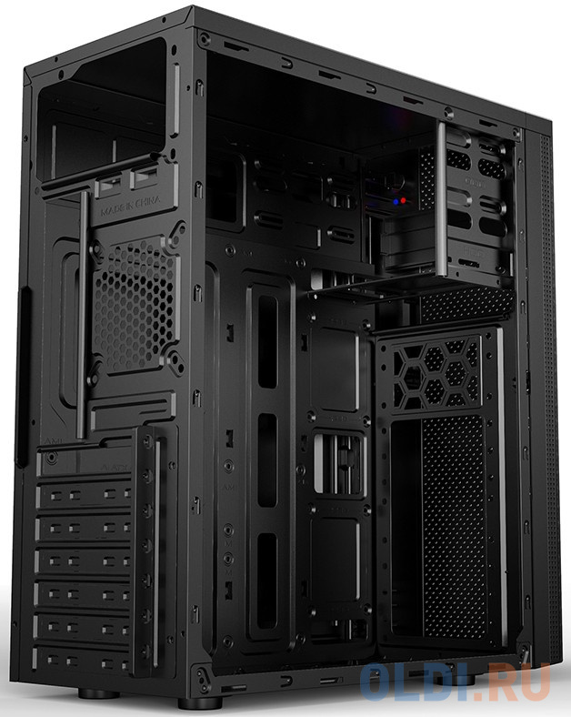 PCC-ATX-E185-USB31-USB22-450W Корпус ATX Miditower E185, с БП ATX450-12EC (450W/120mm), 1*USB 3.0, 2*USB 2.0, HD Audio+Mic, Black в Москвe