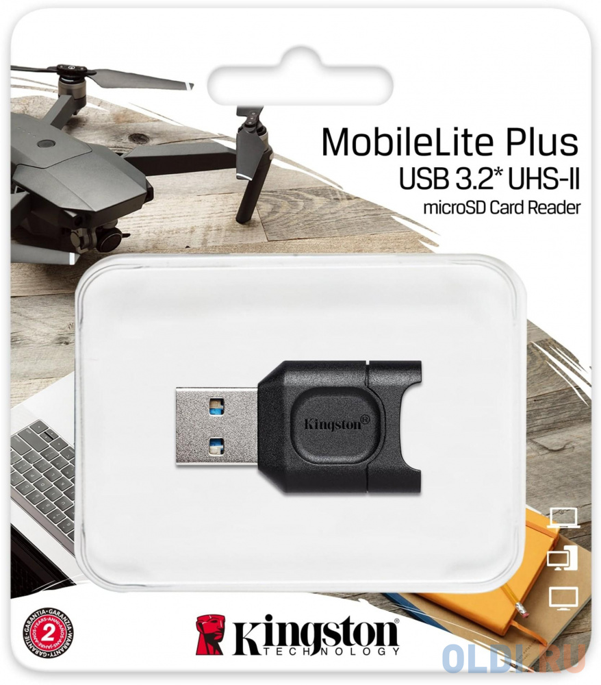 USB 3.2 gen.1 кард-ридер Kingston MobileLite Plus для карт памяти microSD с поддержкой UHS-I и UHS-II