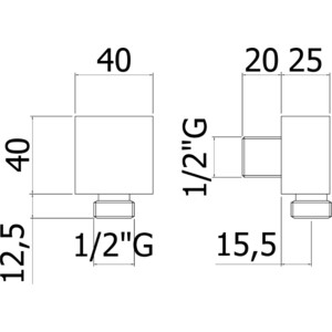 Подключение для шланга Paffoni Level куб с черным матовым покрытием (ZACC238NO)