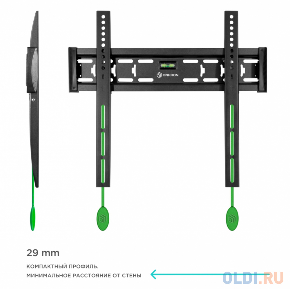 Кронштейн для телевизора Onkron FM5 черный 32"-65" макс.57кг настенный фиксированный в Москвe