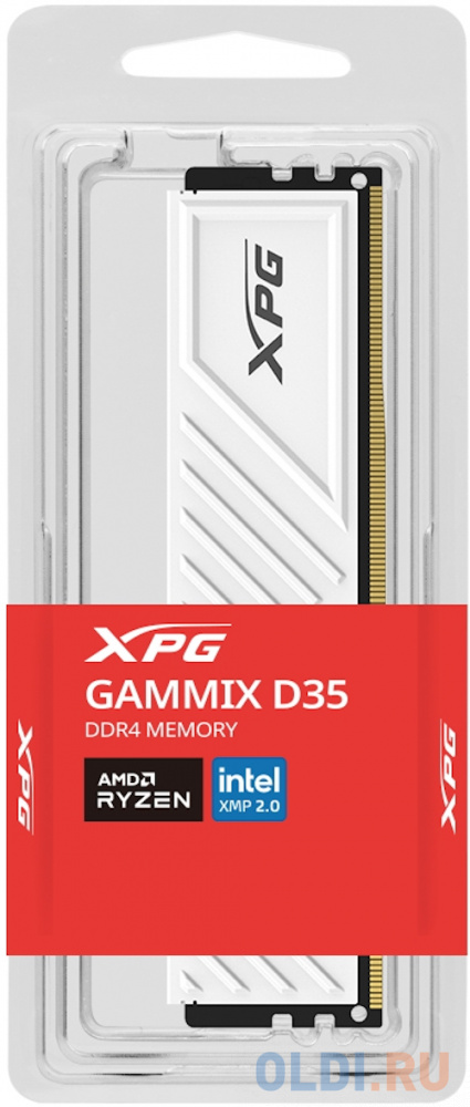 32GB ADATA DDR4 3600 U-DIMM XPG Gammix D35 RGB Gaming Memory AX4U360032G18I-SWHD35 CL 18-22-22, white