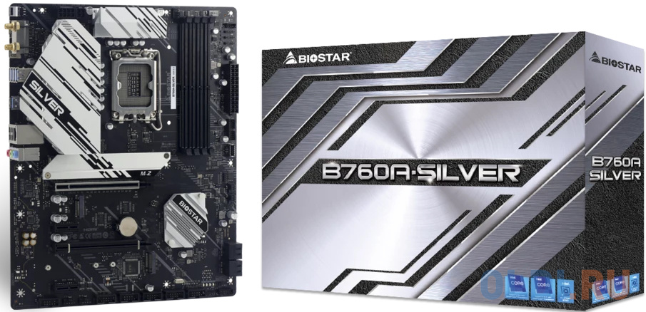 Материнская плата Biostar B760A-Silver  Soc-1700 Intel B760 4xDDR5 ATX AC`97 8ch(7.1) 2.5Gg RAID+VGA+HDMI+DP в Москвe