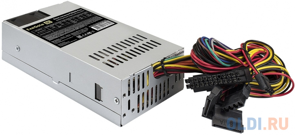 Блок питания 250W ExeGate F250AS (Flex ATX, for ITX case, APFC, КПД 80% (80 PLUS), 4cm fan, 24pin, (4+4)pin, PCI-E, 3xSATA, 2xIDE)