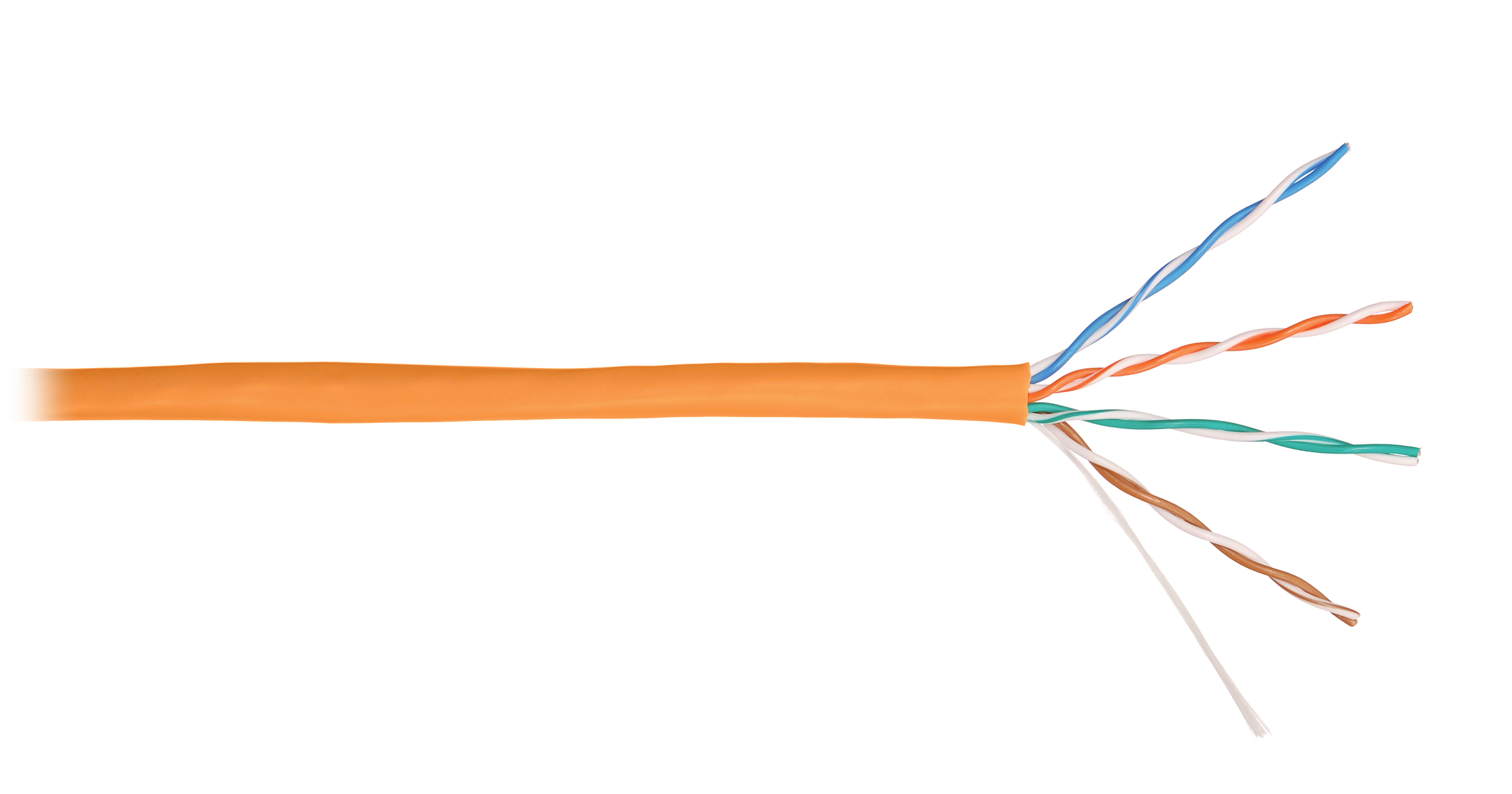 Витая пара UTP кат.5e, 4 пары, CU, 0.49 мм, 100м., внутренний, одножильный, LSZH, оранжевый, NIKOLAN (NKL 2101C-OR)
