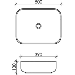 Раковина-чаша Ceramica Nova Element 50х39 прямоугольная (CN6011)