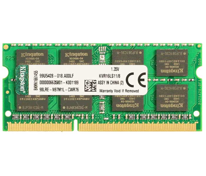 Память оперативная DDR3L Kingston 8Gb 1600MHz (KVR16LS11/8WP) в Москвe