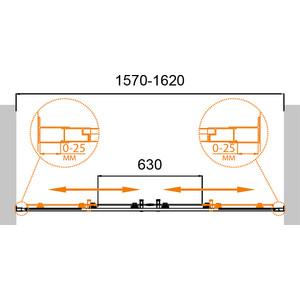 Душевая дверь Cezares Molveno BF-2 160x190 прозрачная, хром (MOLVENO-BF-2-160-C-Cr-IV)