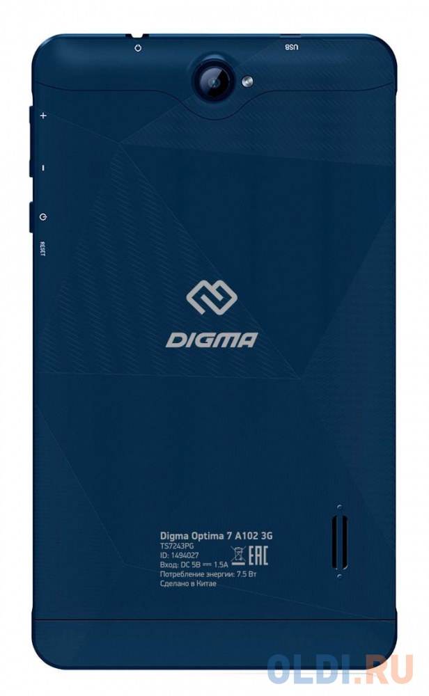 Планшет Digma Optima 7 A102 3G 7" 16Gb Dark Blue Wi-Fi 3G Bluetooth Android TS7243PG